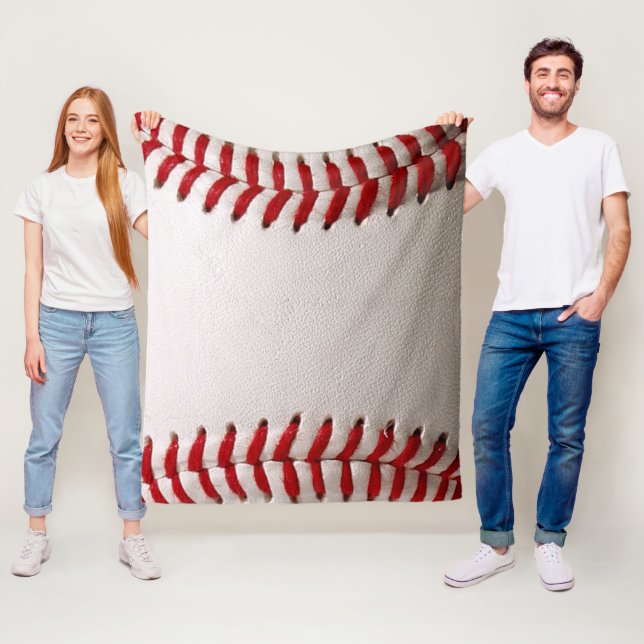 Baseball and Softball Red Stitching Fleece Blanket (In Situ)