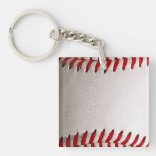 Baseball and Softball Red Stitching Key Ring