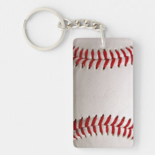 Baseball and Softball Red Stitching Key Ring