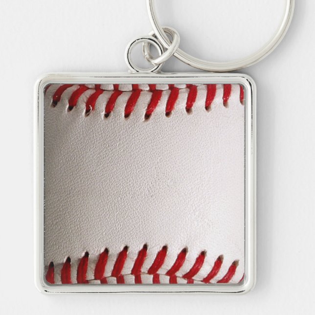 Baseball and Softball Red Stitching Key Ring (Front)