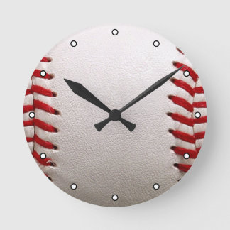 Baseball and Softball Red Stitching Round Clock