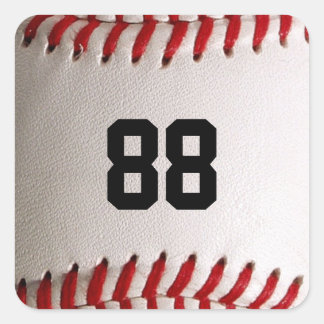 Baseball and Softball Red Stitching Square Sticker