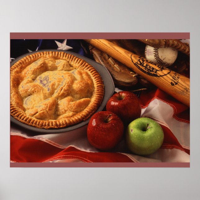 BASEBALL APPLE PIE ART POSTER (Front)