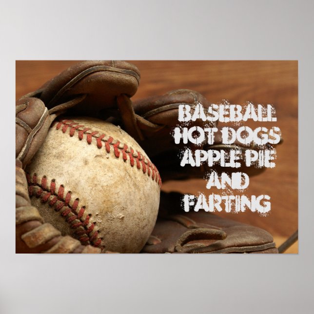 BASEBALL APPLE PIE HOT DOGS AND FARTING POSTER (Front)