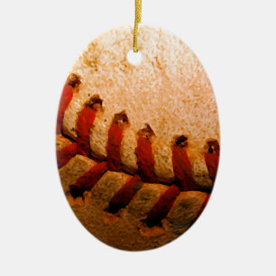 Baseball Art Ceramic Tree Decoration