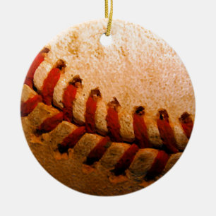 Baseball Art Ceramic Tree Decoration