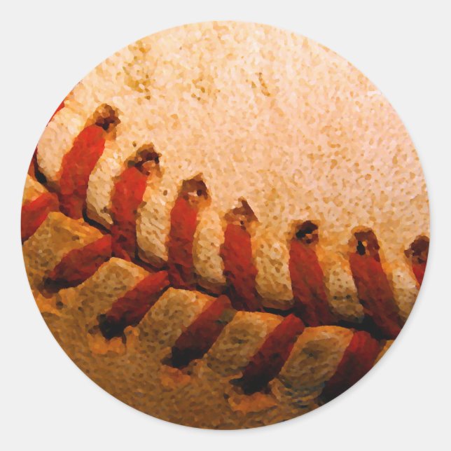 Baseball Art Classic Round Sticker (Front)