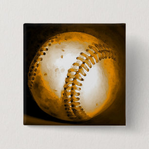 Baseball Artwork 15 Cm Square Badge