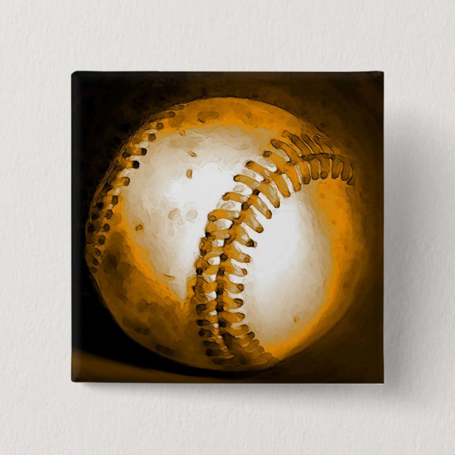 Baseball Artwork 15 Cm Square Badge (Front)