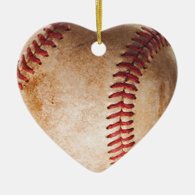 Baseball Artwork Ceramic Tree Decoration (Front)