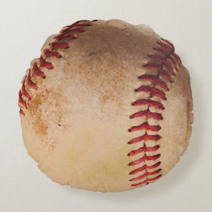 Baseball Artwork Vintage Round Cushion