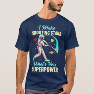 Baseball Astronaut Space Shooting Softball Batter  T-Shirt