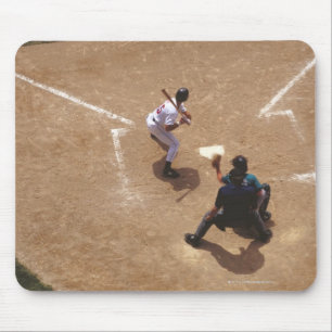 Baseball at Home Plate Mouse Mat
