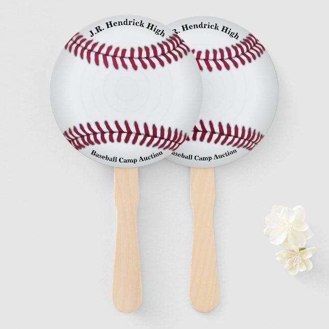 Baseball Auction Paddle Hand Fan (Front and Back)