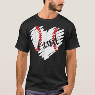 Baseball Aunt Heart Ball Funny Proud Aunt Mothers T-Shirt