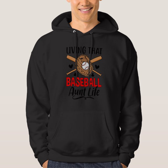 Baseball Aunt Life Proud Baseball Auntie Hoodie (Front)