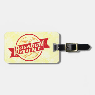 Baseball Aunt Red Orange Luggage Tag