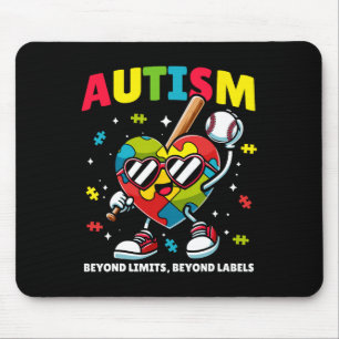 Baseball Autism Awareness Colourful Puzzle Heart F Mouse Mat