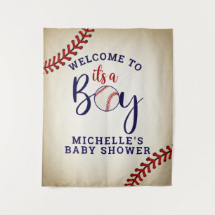 Baseball Baby Shower Backdrop Tapestry