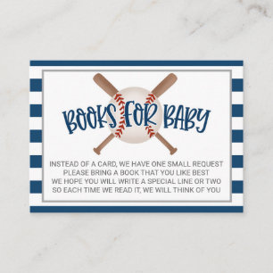 Baseball Baby Shower Book Request Card