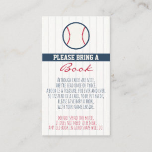 Baseball Baby Shower Bring a Book Card