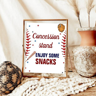 Baseball Baby Shower Concession Stand Sign Sports