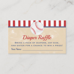 Baseball Baby Shower Diaper Raffle Ticket Enclosure Card