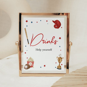 Baseball Baby Shower Drinks Poster