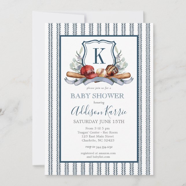 Baseball Baby shower invitation  (Front)