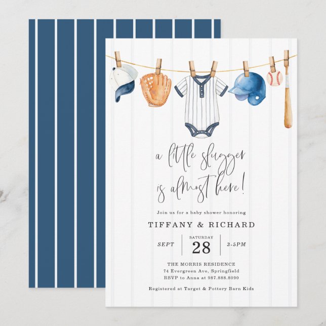 Baseball Baby Shower Invitation (Front/Back)
