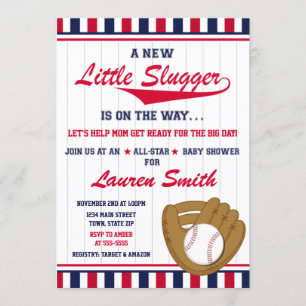 Baseball Baby Shower Invitation All Star Sports