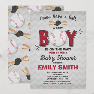 Baseball Baby Shower Invitation Sport Baby Shower