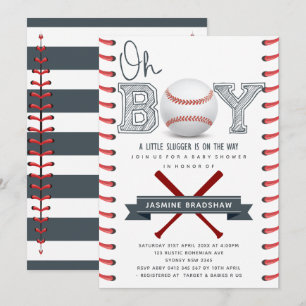 Baseball Baby Shower Oh Boy Invitation