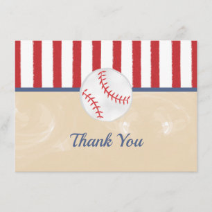 Baseball Baby Shower or Birthday Thank You Card