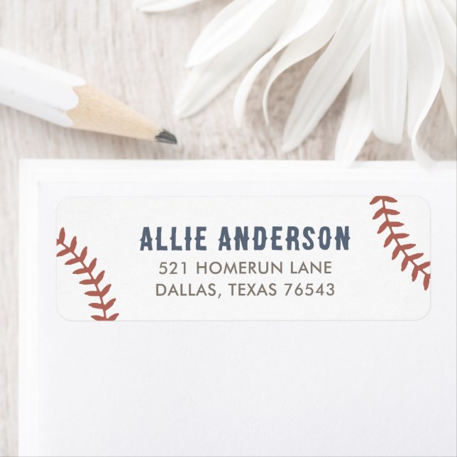 Baseball Baby Shower Party Return Address (Insitu)
