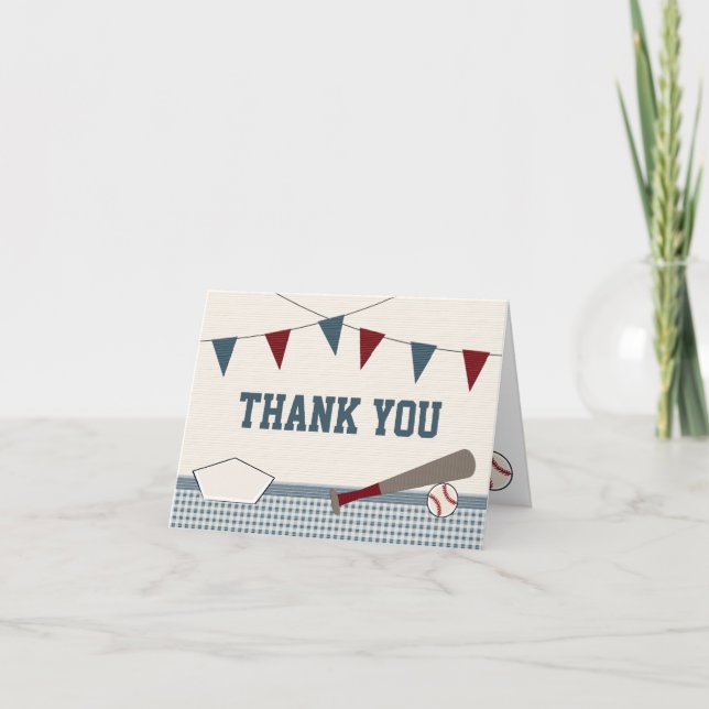 BASEBALL BABY SHOWER THANK YOU (Front)