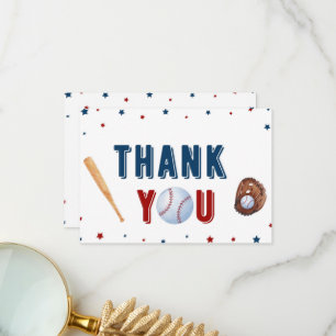 Baseball Baby Shower Thank You Card
