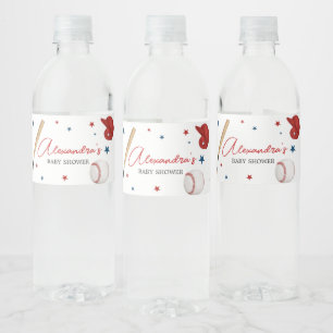 Baseball Baby Shower  Water Bottle Label