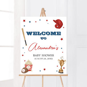 Baseball Baby Shower Welcome Poster