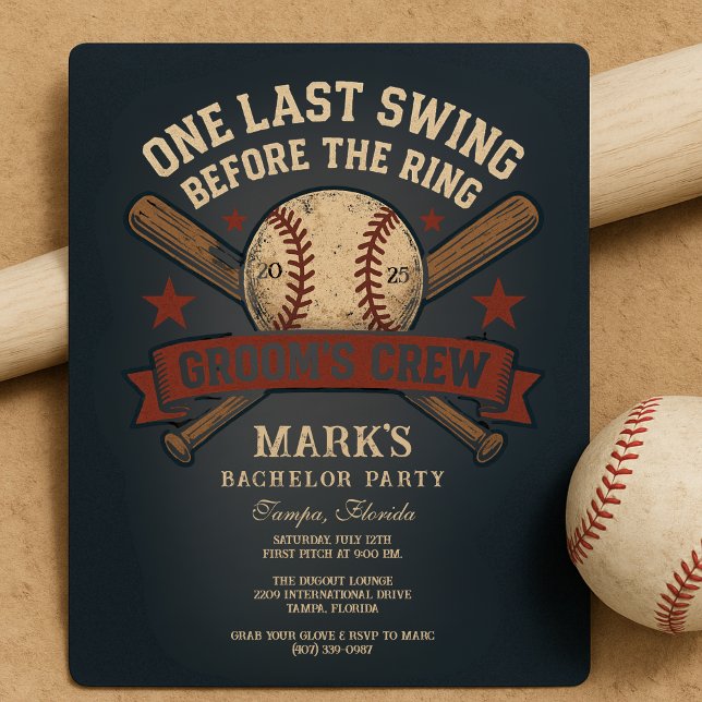 Baseball Bachelor Party Invitation (Creator Uploaded)