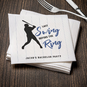 Baseball Bachelor Party Last Swing Before the Ring Napkin