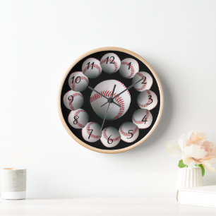 Baseball background round clock