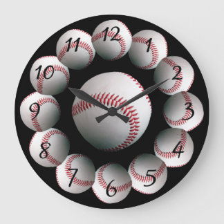 Baseball background watch large clock