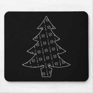 Baseball Ball And Bat Collage Sports Christmas Tre Mouse Mat