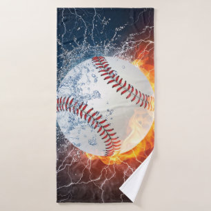 Baseball ball bath towel