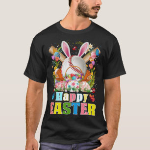 Baseball Ball & Bats Bunny Ears Easter Day Boys Ki T-Shirt
