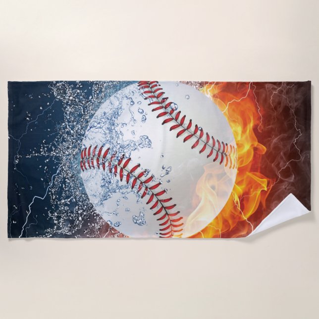 Baseball ball beach towel (Front)