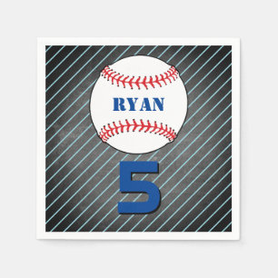 Baseball Ball Birthday Personalized Kids Party Napkin