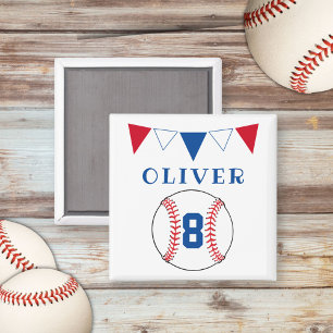 Baseball Ball Bunting Flags Kids Birthday Magnet