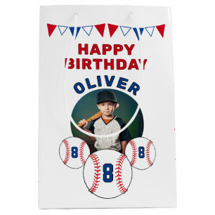 Baseball Ball Bunting Flags Kids Birthday Photo Medium Gift Bag